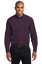 Port Authority Long Sleeve Easy Care Shirt S608 Eggplant