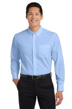Port Authority Extended Size Long Sleeve Easy Care Shirt S608ES Light Blue/ Light Stone
