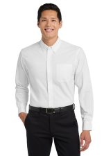 Port Authority Extended Size Long Sleeve Easy Care Shirt S608ES White/ Light Stone