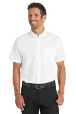 Port Authority Short Sleeve SuperPro Twill Shirt. S664 White