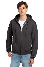 Champion Powerblend Full-Zip Hoodie. S800 Charcoal Heather