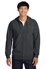 Gildan Softstyle Midweight Fleece Full-Zip Hooded Sweatshirt SF600 Dark Heather