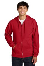 Gildan Softstyle Midweight Fleece Full-Zip Hooded Sweatshirt SF600 Red