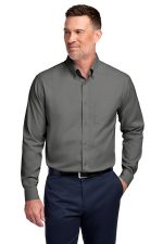 Brooks Brothers Tall Wrinkle-Free Stretch Pinpoint Shirt TBB18000 Deep Black