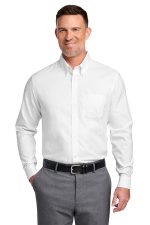 Brooks Brothers Tall Wrinkle-Free Stretch Nailhead Shirt TBB18002 White