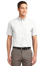 Port Authority Tall Short Sleeve Easy Care Shirt. TLS508 White/ Light Stone