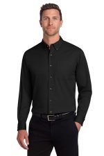Port Authority Tall Long Sleeve Twill Shirt. TLS600T Black