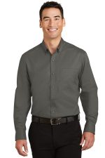 Port Authority Tall SuperPro Twill Shirt. TS663 Sterling Grey