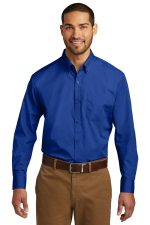 Port Authority Tall Long Sleeve Carefree Poplin Shirt. TW100 True Royal