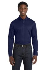 Port Authority Long Sleeve SuperPro React Twill Shirt. W808 True Navy