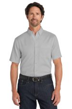 Port Authority Short Sleeve SuperPro React Twill Shirt. W809 Gusty Grey
