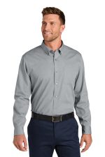 Port Authority Long Sleeve Nailhead Easy Care Shirt W816 Gusty Grey