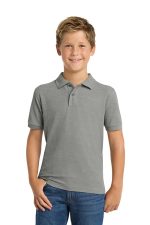Port Authority Youth Silk Touch Polo. Y500 Cool Grey
